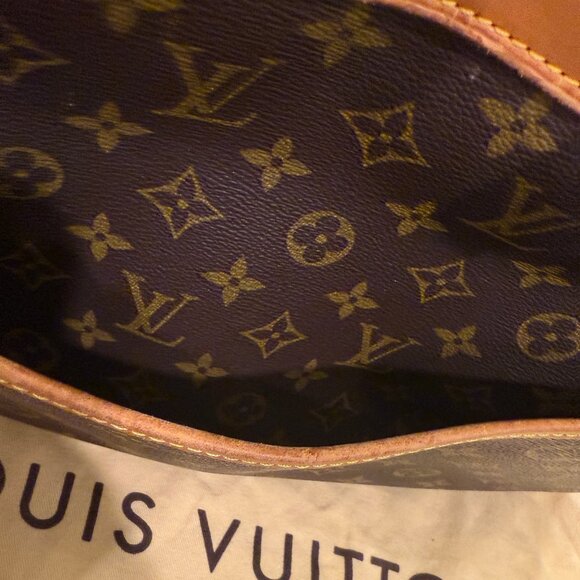 LOUIS VUITTON DEAUVILLE MONOGRAM BAG, TRAVEL BAG, MAKEUP BAG VERY DRY HANDLES - Picture 5 of 16